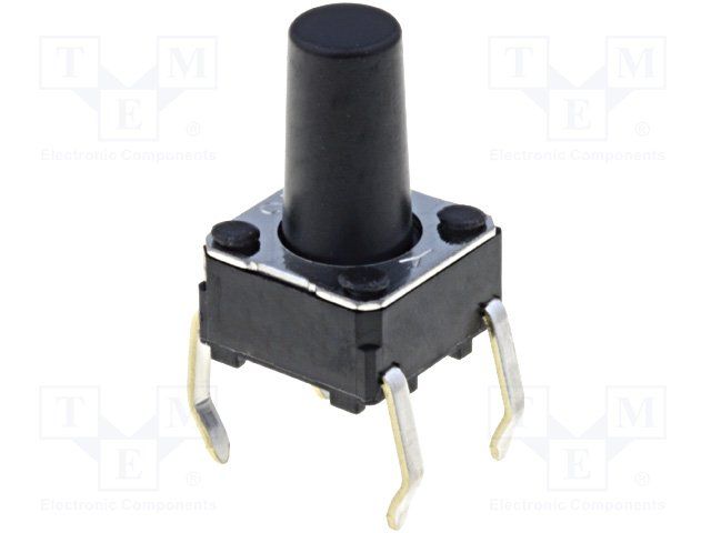 Tactile Switch, Through Hole, 50mA 24VDC, SPST, Off-Mom