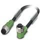 Sensor/actuator cable, 8-pos., PUR halogen-free black, straight M12 plug, on angled M12 socket, cable length: 1.5 m
