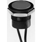 Illuminated Pushbutton Switch, SPST, 2A 24VDC, Wire Terminal, Panel Mount