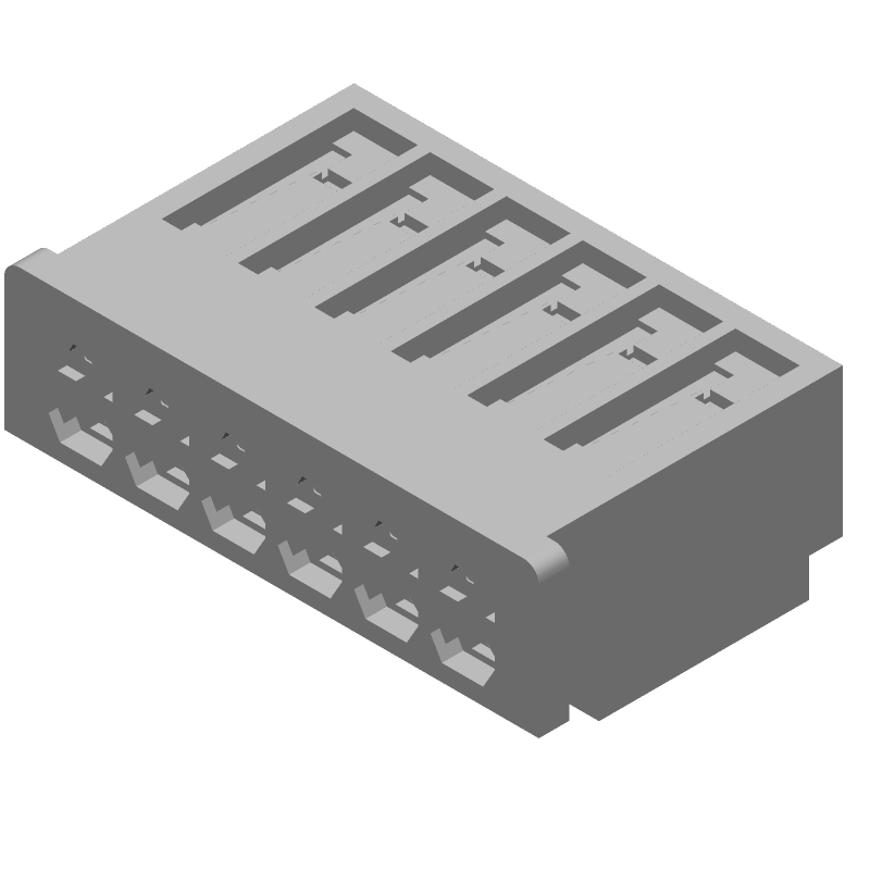 Board Connector, 6 Contact(s), 1 Row(s), Female, 0.098 inch Pitch, Crimp Terminal, Locking, Receptacle,