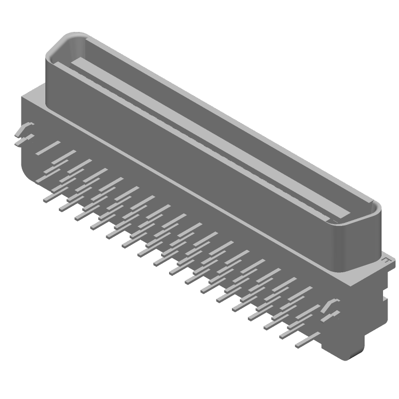 68 Pos 1.27mm RA Solder SCSI Connector, 1A, 250V