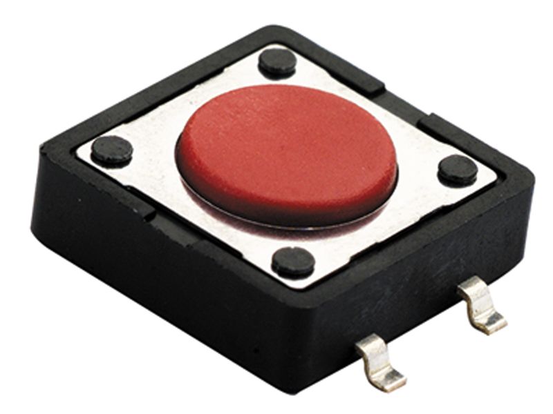 SPST Momentary Tactile Keypad Switch, 12VDC, 50mA, SMT, Brown