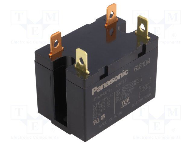 12VDC SPST General Purpose Relay, 30A, 277VAC/30VDC