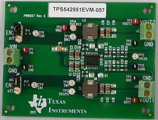 TEXAS INSTRUMENTS TPS542951EVM-057 TPS542951EVM-057 EVALUATION MODULE