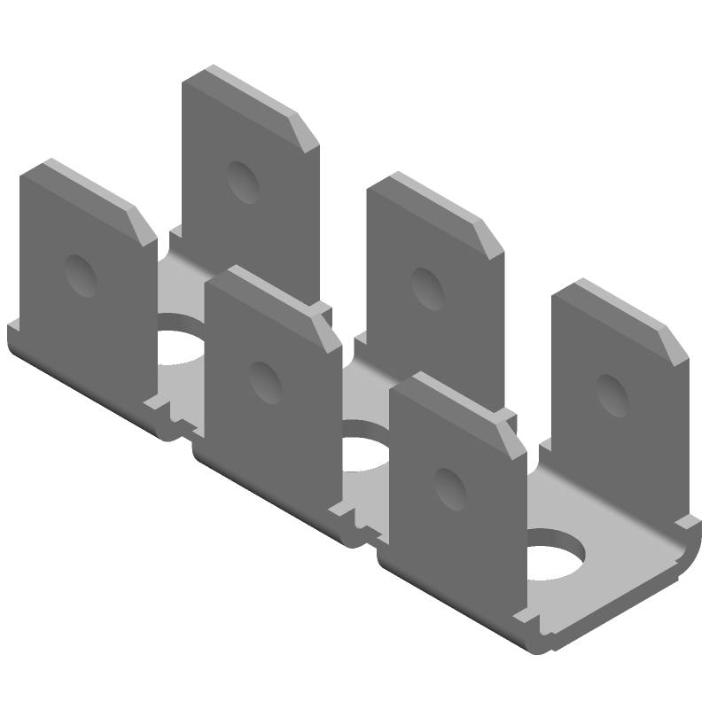 Faston .250" Male Tab Terminal, Brass/Tin, Right Angle