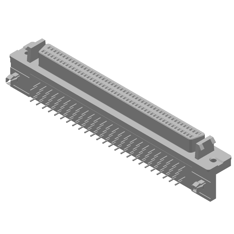 100 Pos Signal Connector, Right Angle, Shielded, Gold/Tin/Lead Plating