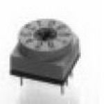 Rotary Coded Switch, 4 Positions, Hexadecimal, Latched, 0.4A, 24VDC, Solder Terminal, Cross Shaped Slot Actuator, Through Hole-right Angle