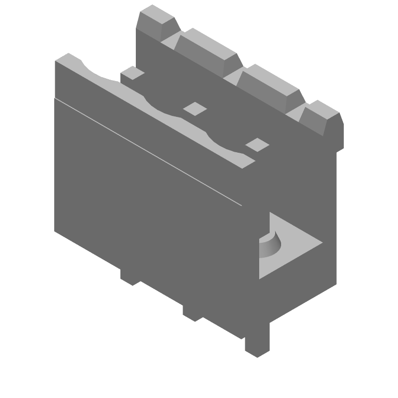 3 Pos Shrouded Header, 5.08mm Pitch, 15A, 300V, Straight, Thru-Hole