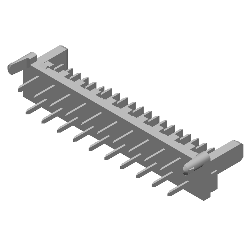 20 Pos 1.27mm Pitch Male Header, Straight, Solder, 1.2A, 250V