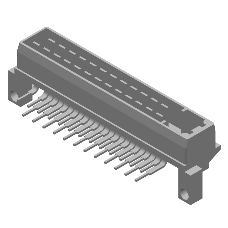 25 Pos RA Solder Power Connector, Thru-Hole, Signal