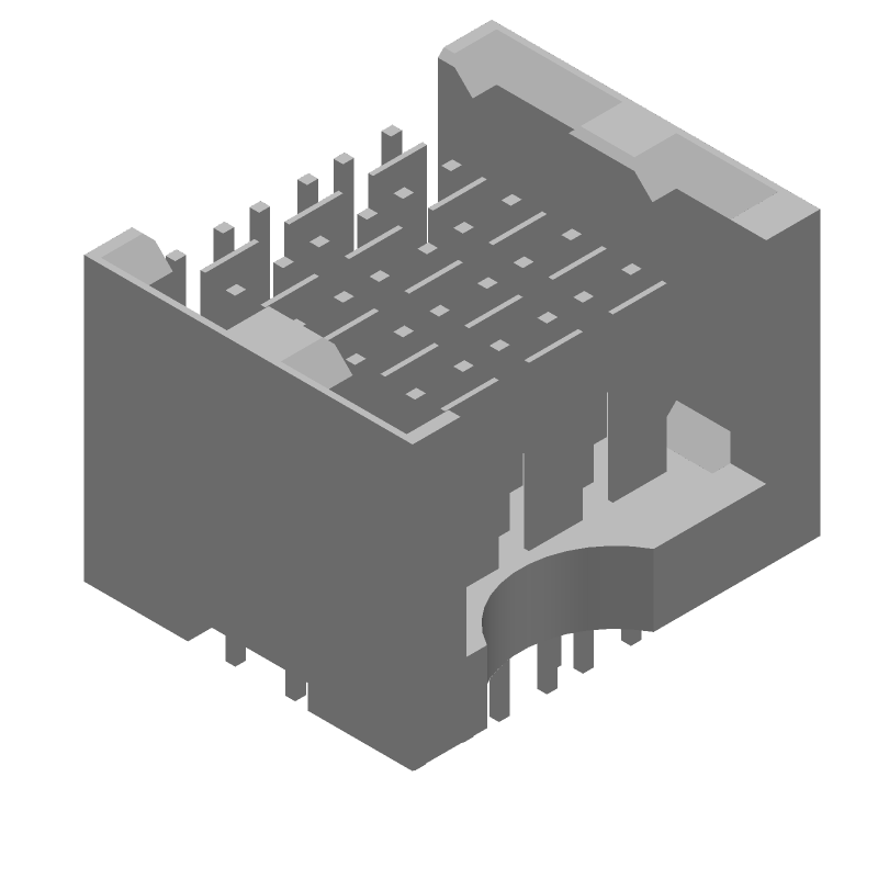 Board-to-Board Header, 60 Pos, 5 Col, 1.15A, Press-Fit, Straight