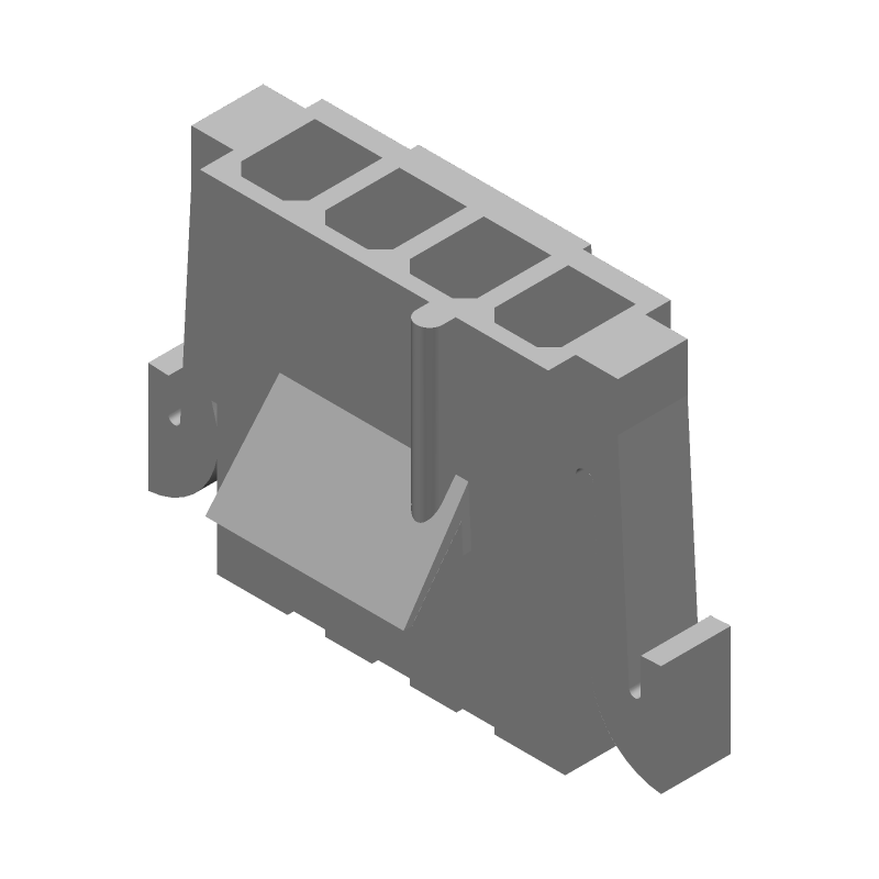 4 Pos Wire-to-Wire Plug Housing, 13A, 250V, Natural