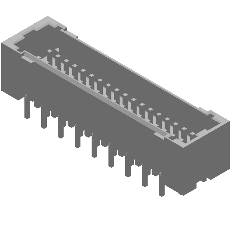 36 Pos 1.5mm Pitch Shrouded Header, Male, Solder, Thru-Hole