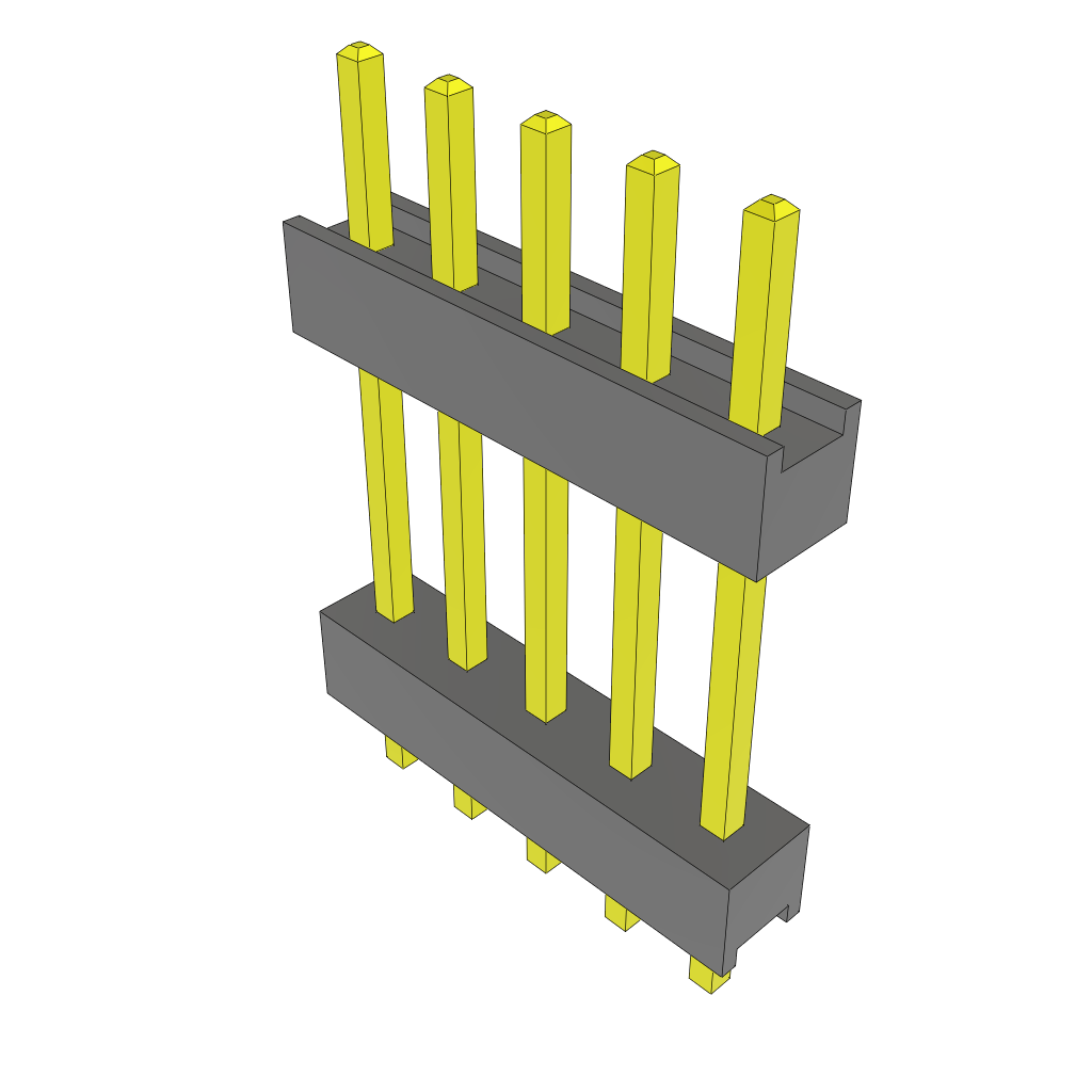 5-Contact HDR Board Stacker Connector, 2.54mm Pitch, -55°C to 105°C