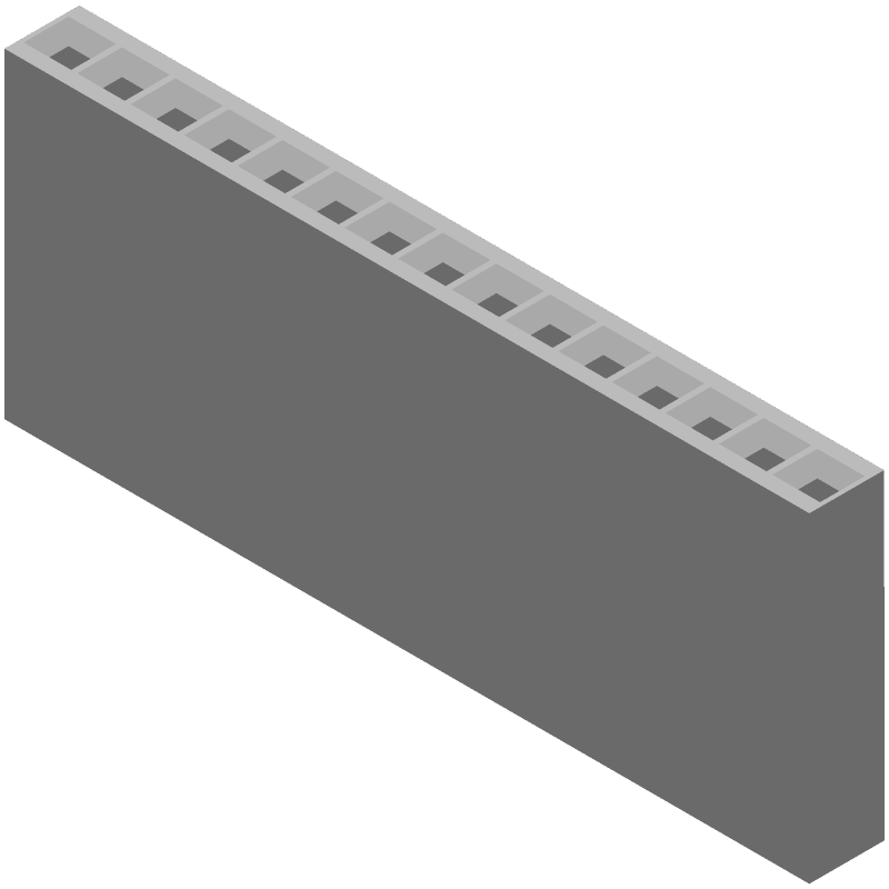 15 Pos 2.54mm Crimp Wire Housing, Receptacle, 3A, 250V, Black