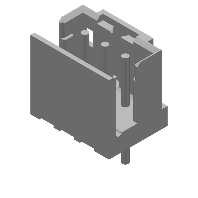 3 Pos Male Pin Header, 2mm Pitch, 4A, 125V, Straight, Through Hole, Tin