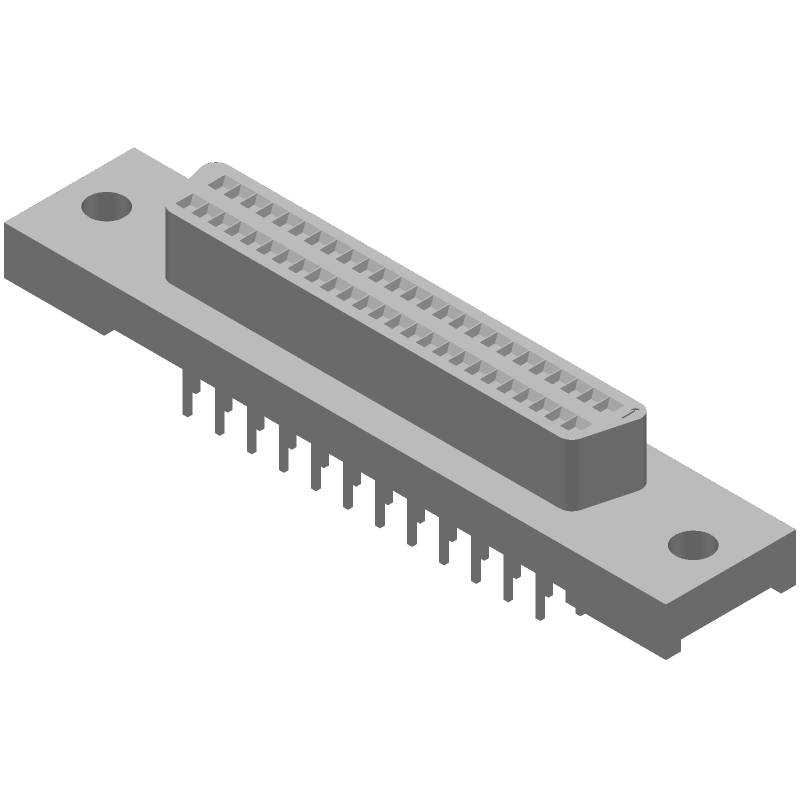 50 Pos Signal RCPT, Shielded, 30V, Gold/Tin Plated, Through Hole
