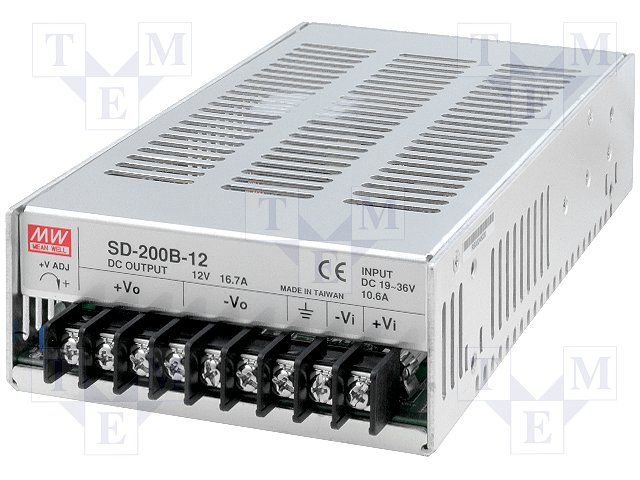 DC-DC Controller 24V In, 12V Out, 16.7A, 200W, Isolated