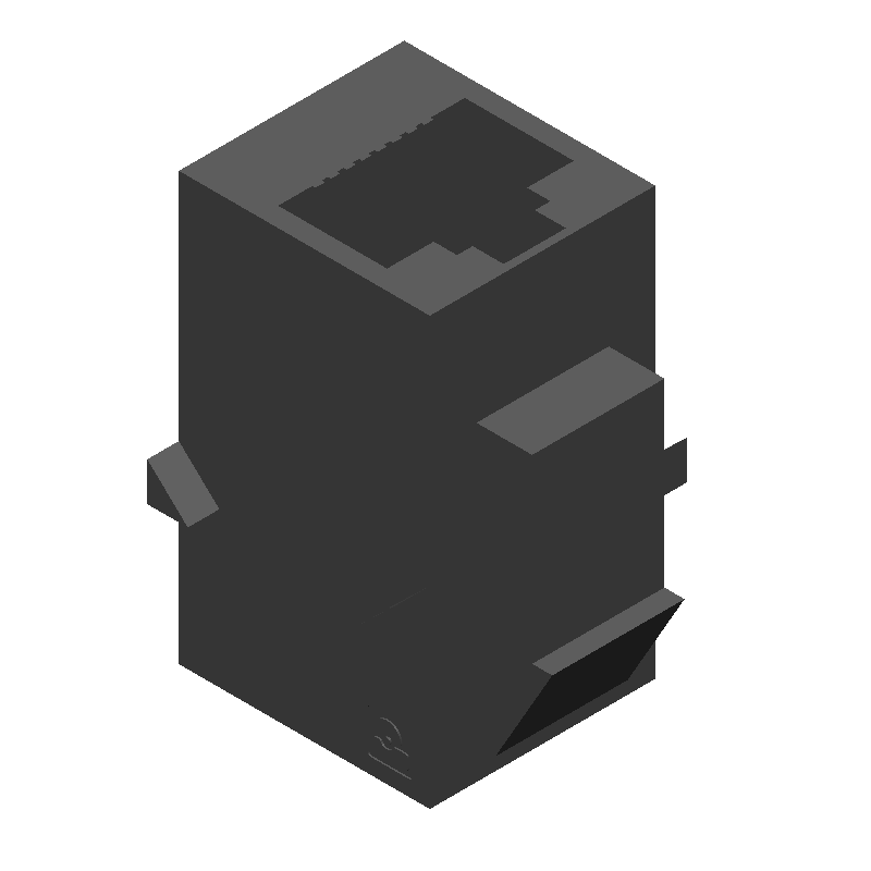 8 Pos Female RJ45 Connector, Right Angle, Shielded, 1.5A, 60V