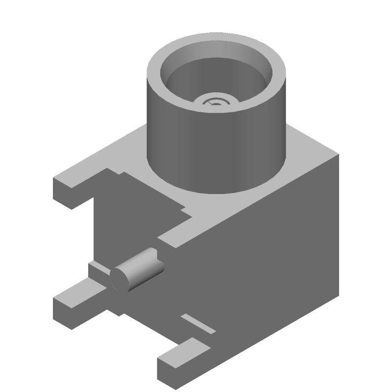 MCX RF Connector, 0-6GHz, 50R, RA, Solder, Thru-Hole, Gold