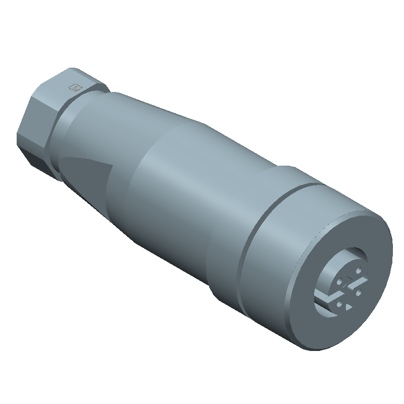 4-Pos Female Connector, Straight, Screw Term, 250V, 4A, IP67