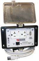 DATA INTERFACE PORT ETHERNET, 5PORT ALUM; No. of Ports:5; Interface Configuration:120V duplex GFCI receptacle, USB A receptacle to USB A plug, RJ45 jack; Housing Material:Aluminum; Highest NEMA Rating:4X; Protocol:Ethernet