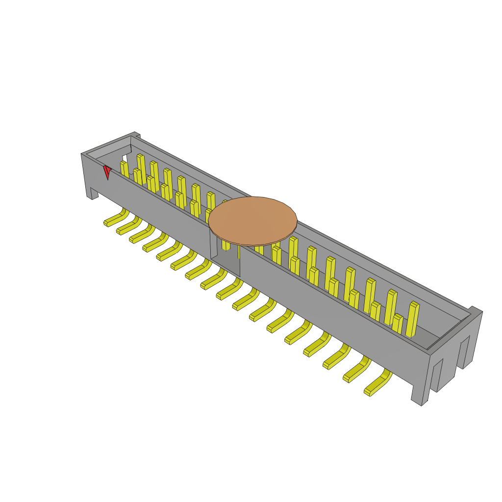 34-Contact Shrouded Header, 2-Row, 2mm Pitch, Surface Mount