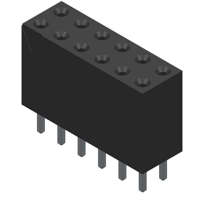 Conn Socket Strip RCP 12 POS 2.54mm Solder ST Thru-Hole C-Grid® Tube