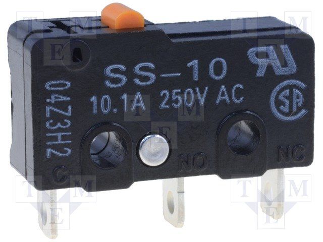 Snap Action Switch SPDT 10.1A 250VAC Pin Plunger Solder