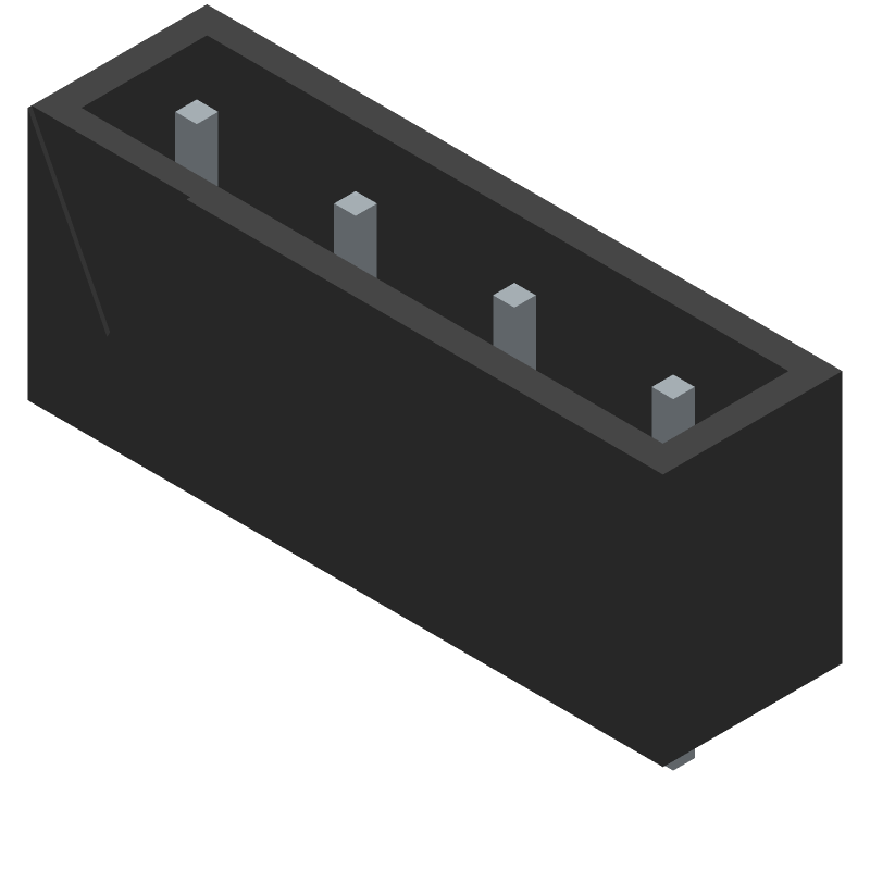 4 Pos 7.62mm Pitch Straight Thru-Hole Shrouded Header, 12A, 300V