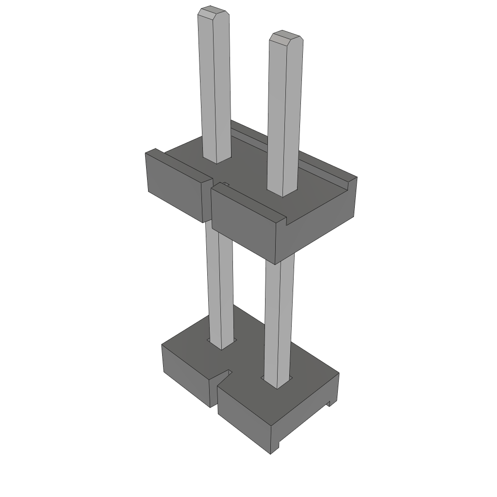 2-Contact HDR Board Stacker, 5.08mm Pitch, 500VAC, -55 to 105°C