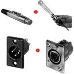 4 Pos XLR Conn M, Solder, Panel Mount, 10A, 125V