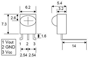 HERO   HIM702HM.   PHOTODIODE, IR RECEIVER, HORIZONTAL
