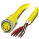 Sensor/actuator cable, 5-pos., yellow PVC STOOW with auto color code, straight 7/8-16UNF socket on the free conductor end, length: 4 m