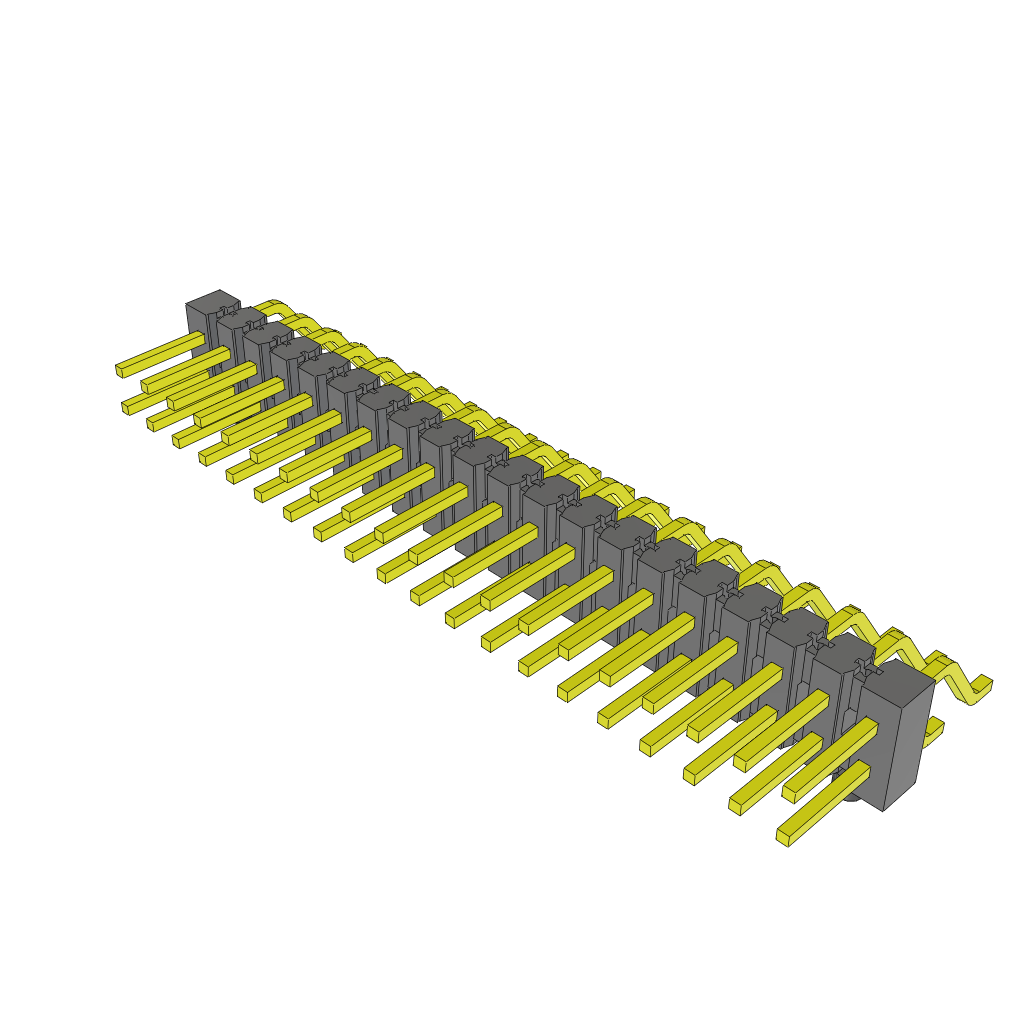 Conn Unshrouded Header HDR 40 POS 2.54mm Solder RA Side Entry SMD Tube