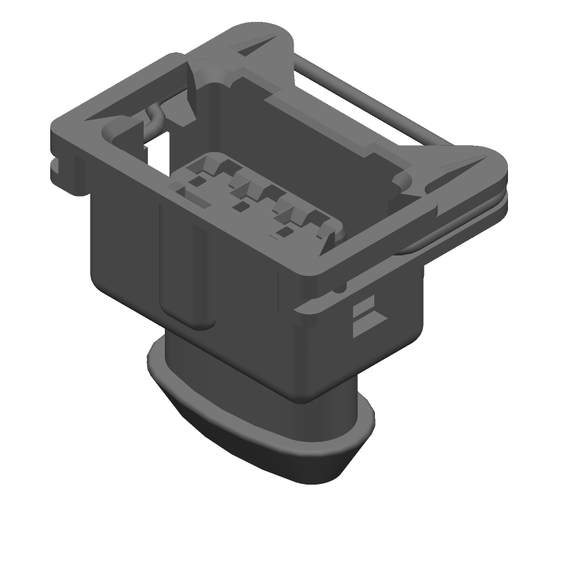 3 Pos 5mm Crimp Wire Housing, Signal, Black, Straight