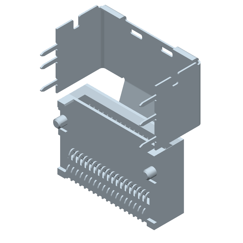 36 Pos 0.8mm RA Solder SMD Receptacle, 1 Port