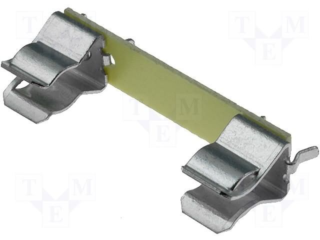 15A 500V Illuminated Fuse Holder, Snap-In, PC Pin, Brass/Tin