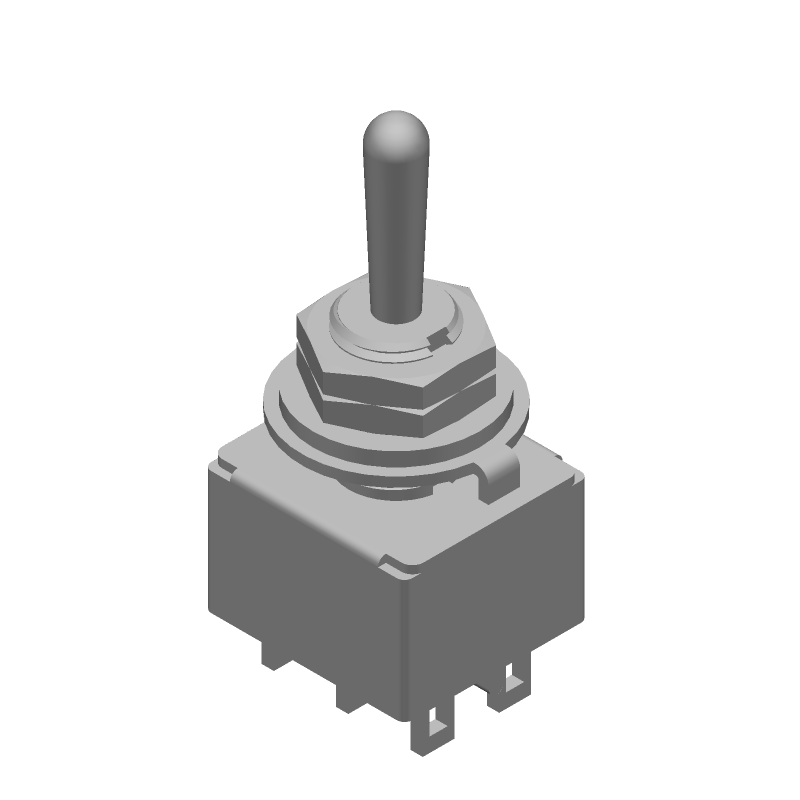 Switch Toggle ON OFF (ON) DPDT Long Baton Lever Wire Lug 5A 250VAC 28VDC Panel Mount with Threads Bulk