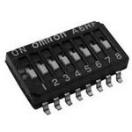 Switch DIP OFF ON SPST 8 Flush Slide 0.025A 24VDC Gull Wing 1.27mm SMD T/R