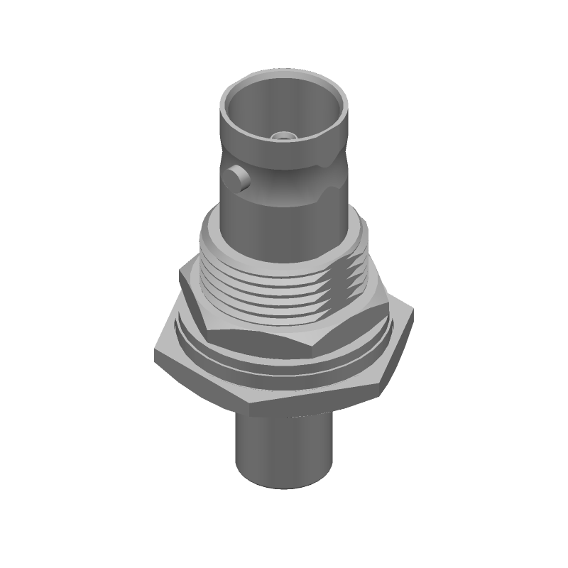 75 Ohm BNC Female RF Connector, Crimp, Straight, Panel Mount