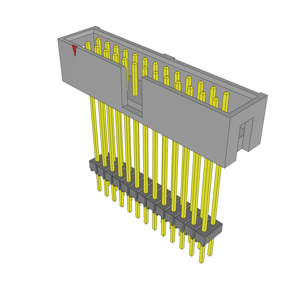 Conn Elevated Shrouded Header HDR 26 POS 2.54mm Solder ST Thru-Hole Bulk