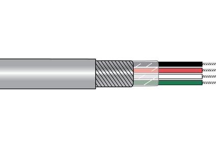 28AWG 5C Shielded Multi-Conductor Cable, 300V, 105°C, PVC