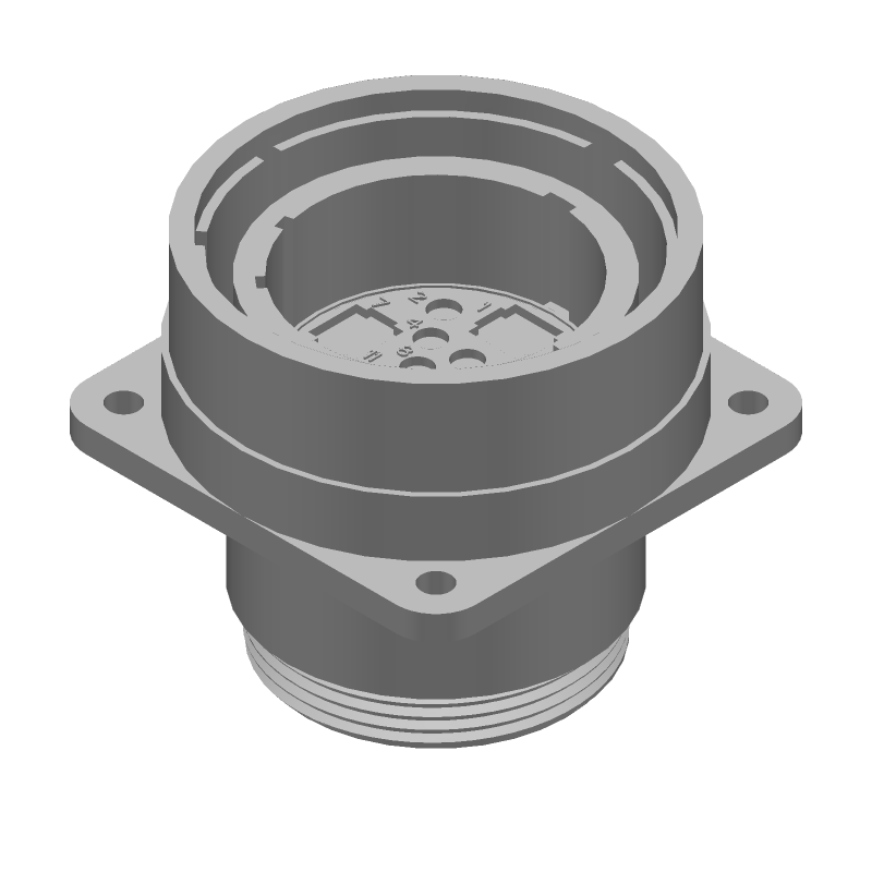 Female Circular Connector, 16 Pos, Crimp, Nickel, Size 28