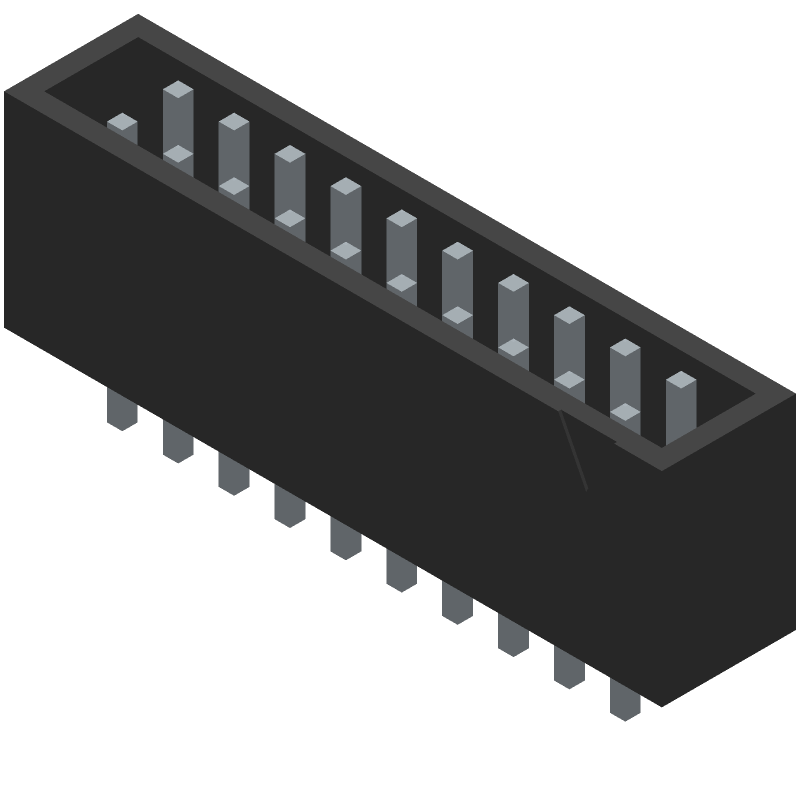 2.54mm Pitch 20 Pos Female Socket Header, Straight, Thru-Hole, 1A, Gold