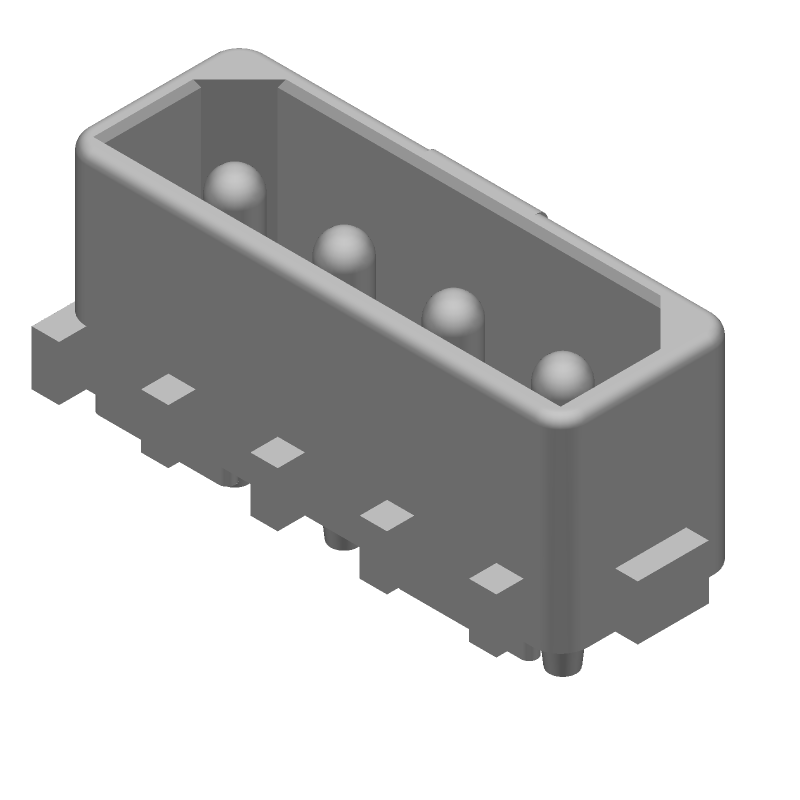 4 Pos Wire-to-Board Rectangular Connector, 13A, 250V, Tin