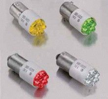 DIALIGHT 585-1225F LED BULB, MIDGET FLANGE, RED, T-1 3/4