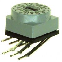 Rotary Coded Switch, 16 Positions, Hexadecimal Complement, On-off, Latched, 0.4A, 24VDC, 6 PCB Hole Cnt, Solder Terminal, Screw Driver Actuator, Through Hole-right Angle,