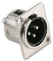 PRO SIGNAL PSG01275 XLR Audio Connector, 3 Contacts, Plug, Panel Mount, Silver Plated Contacts, Metal Body