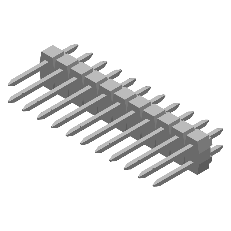22 Pos 2 Row Header, 2.54mm Pitch, Gold Plated, 3A, 350V